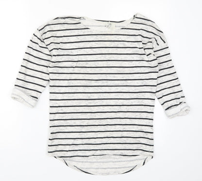 H&M Womens Grey Striped  Pullover Sweatshirt Size S