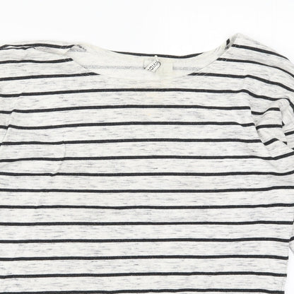 H&M Womens Grey Striped  Pullover Sweatshirt Size S