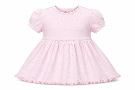 Cherokee Girls Pink Geometric  Skater Dress  Size 9-12 Months  - Love Hearts