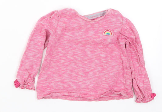 F&F Girls Pink   Basic T-Shirt Size 9-12 Months  - Rainbow