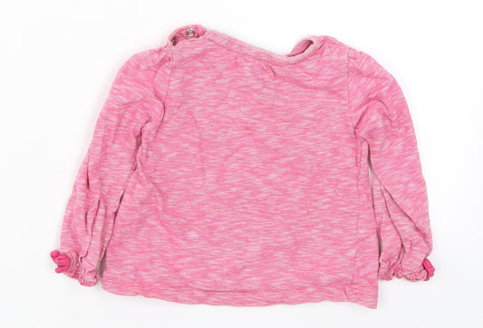 F&F Girls Pink   Basic T-Shirt Size 9-12 Months  - Rainbow
