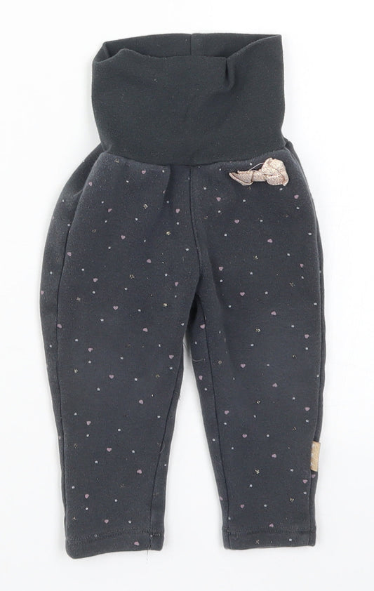 Cool Club Girls Grey Polka Dot  Sweatpants Trousers Size 9 Months  - Love hEarts