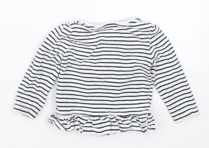 Primark Girls Blue Striped  Basic T-Shirt Size 9-12 Months  - Lovely Like Mummy