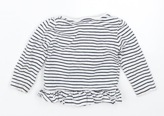 Primark Girls Blue Striped  Basic T-Shirt Size 9-12 Months  - Lovely Like Mummy