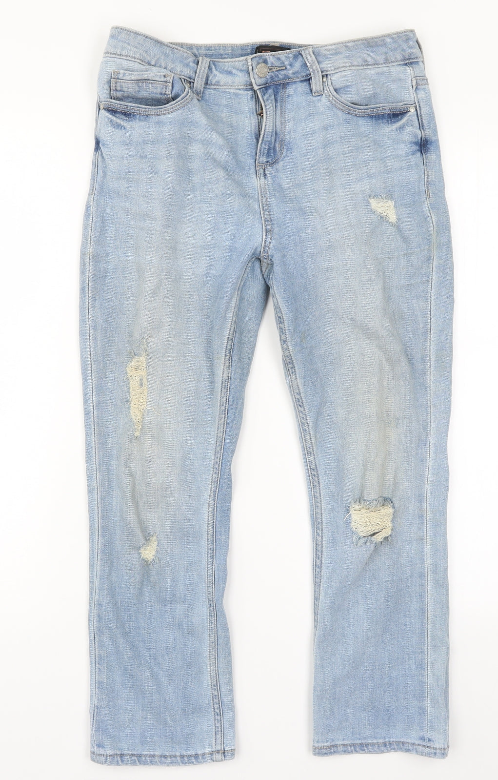 F&F Womens Blue  Denim Straight Jeans Size 8 L24 in