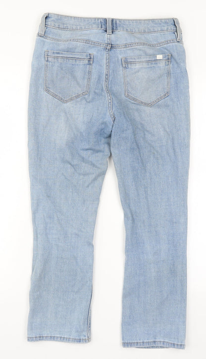 F&F Womens Blue  Denim Straight Jeans Size 8 L24 in