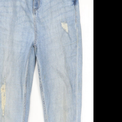 F&F Womens Blue  Denim Straight Jeans Size 8 L24 in