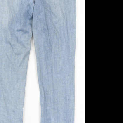 F&F Womens Blue  Denim Straight Jeans Size 8 L24 in