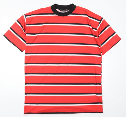 PRETTYLITTLETHING Womens Red Striped  T-Shirt Dress  Size 6