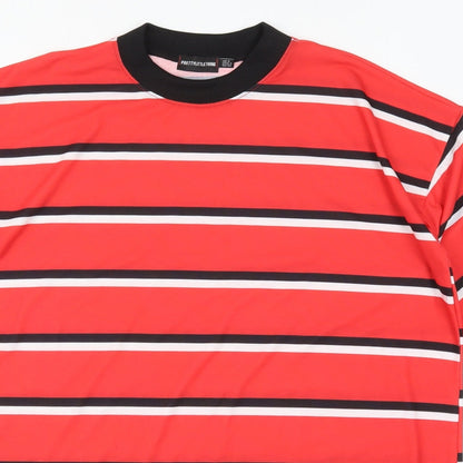 PRETTYLITTLETHING Womens Red Striped  T-Shirt Dress  Size 6