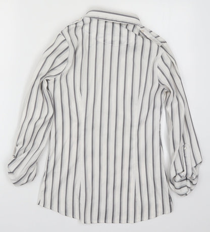 Womens UK Size 6 NEXT White Basic Button-Up