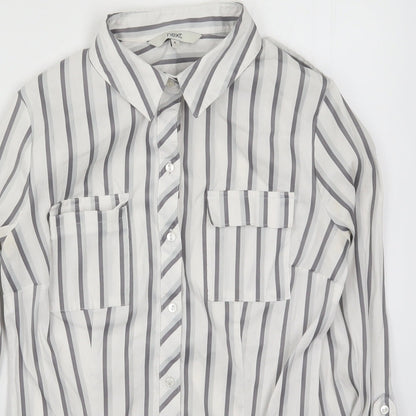 Womens UK Size 6 NEXT White Basic Button-Up