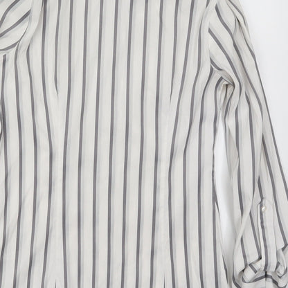 Womens UK Size 6 NEXT White Basic Button-Up
