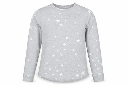 Peacocks Girls Grey Geometric  Top Pyjama Top Size 10-11 Years  - Stars