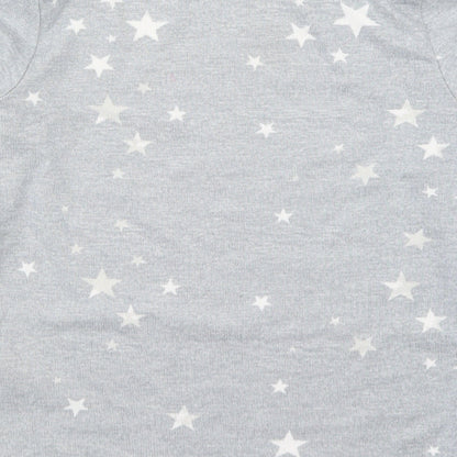 Peacocks Girls Grey Geometric  Top Pyjama Top Size 10-11 Years  - Stars
