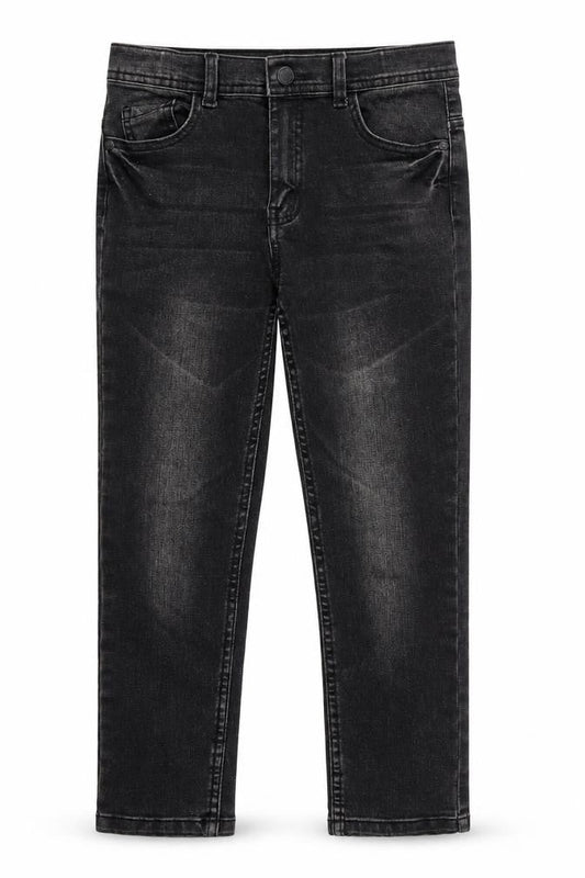 Front view of Denim Co girls’ black denim skinny jeans, size 9-10, years