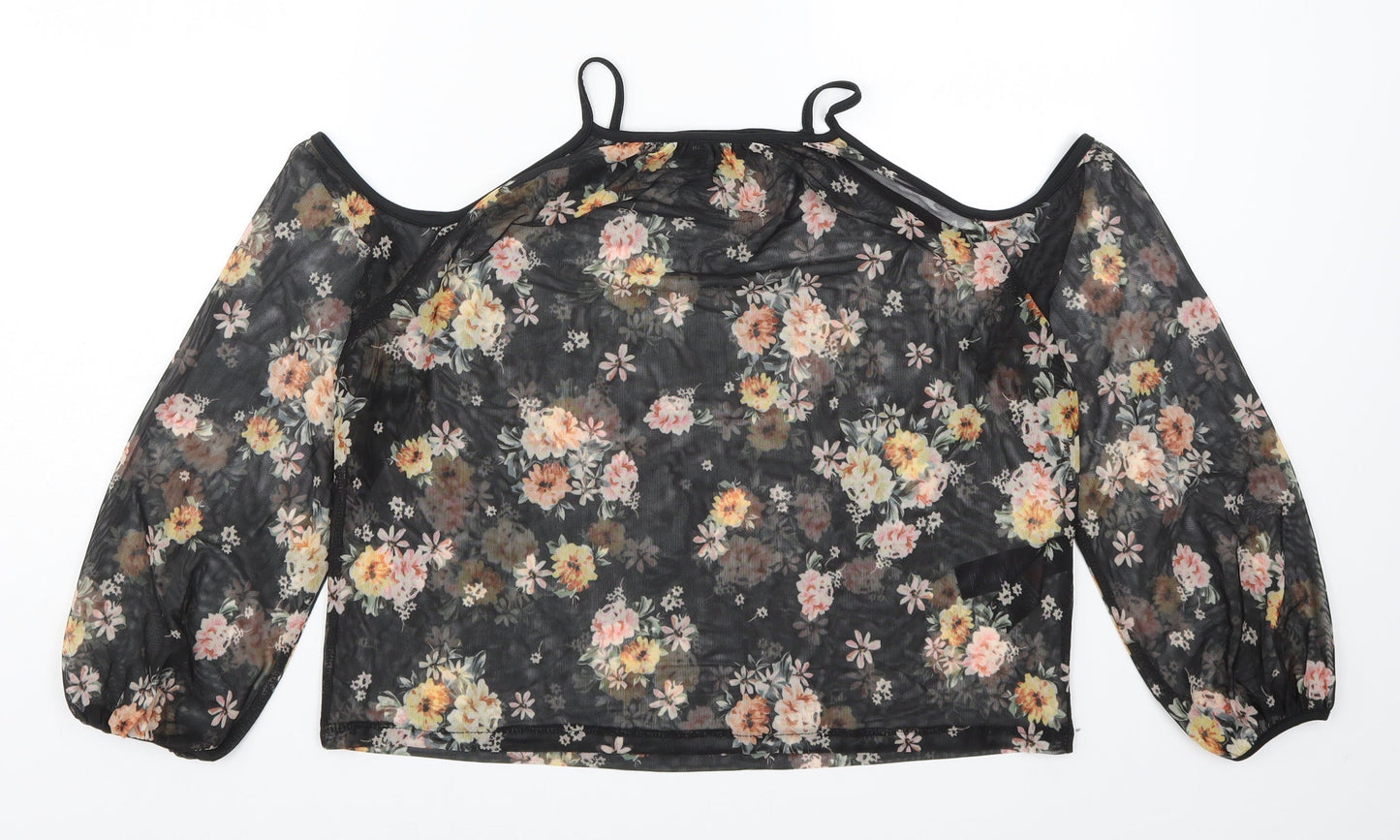 Womens UK Size 12 New Look Black Basic Blouse
