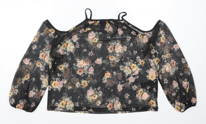Womens UK Size 12 New Look Black Basic Blouse