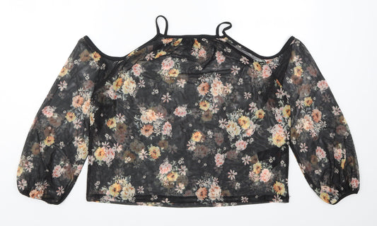 Womens UK Size 12 New Look Black Basic Blouse