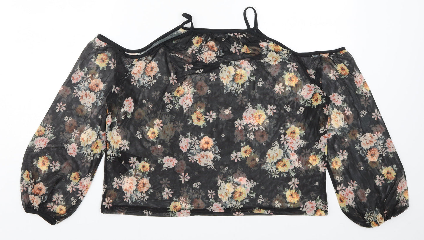 Womens UK Size 12 New Look Black Basic Blouse
