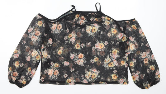 Womens UK Size 12 New Look Black Basic Blouse