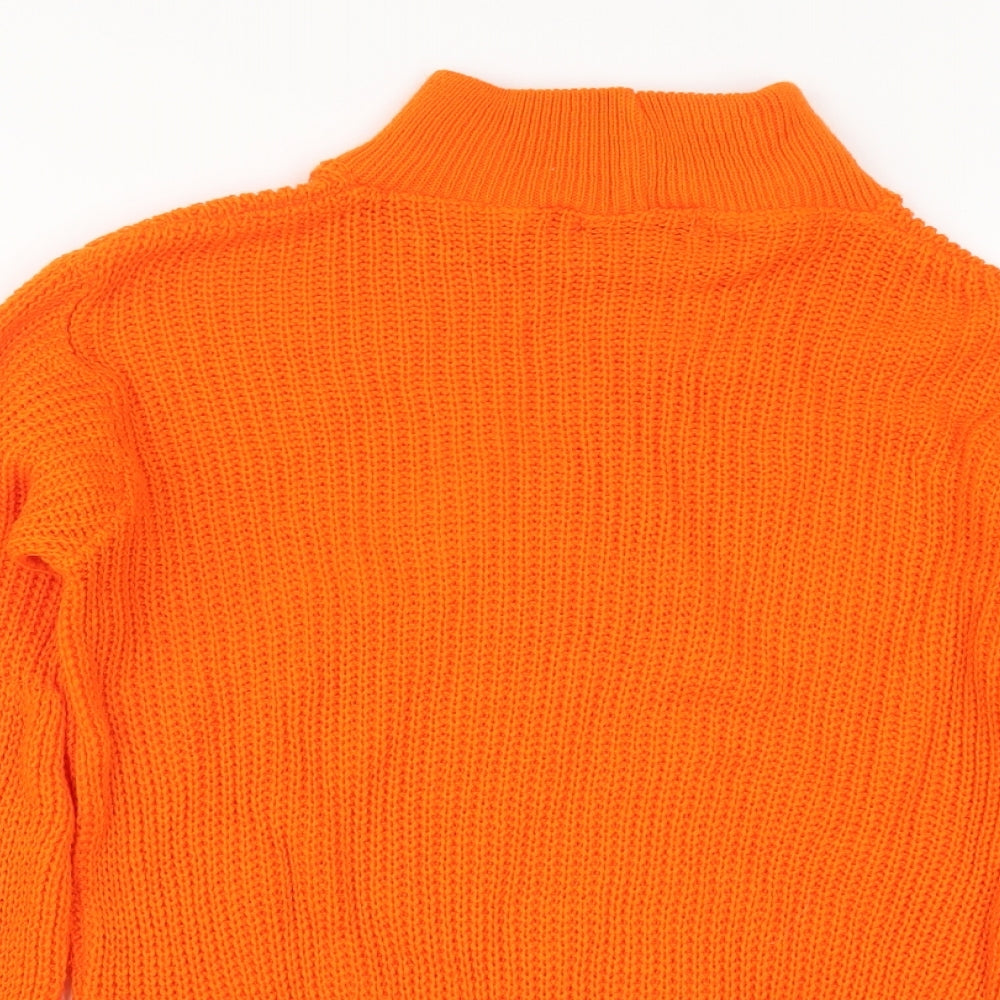 Glamorous Womens Orange  Knit Pullover Jumper Size S