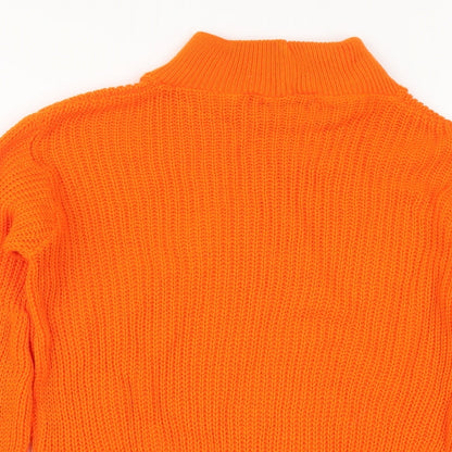 Glamorous Womens Orange  Knit Pullover Jumper Size S