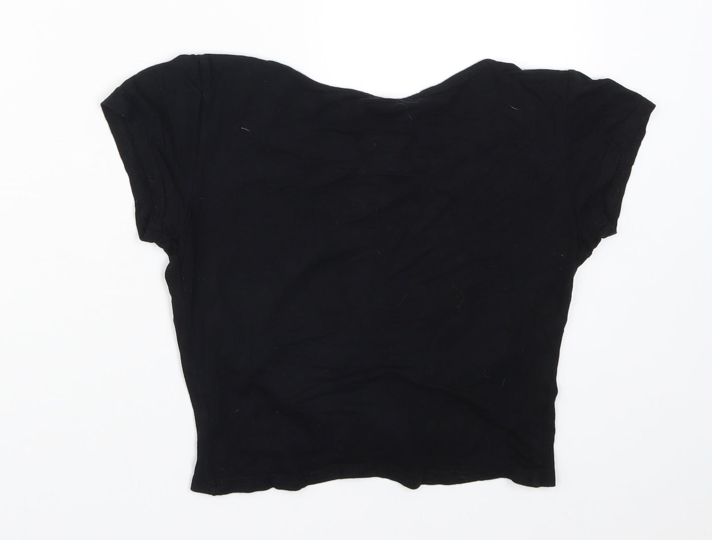 Womens UK Size 6 Missguided Black Basic T-Shirt