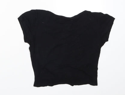 Womens UK Size 6 Missguided Black Basic T-Shirt