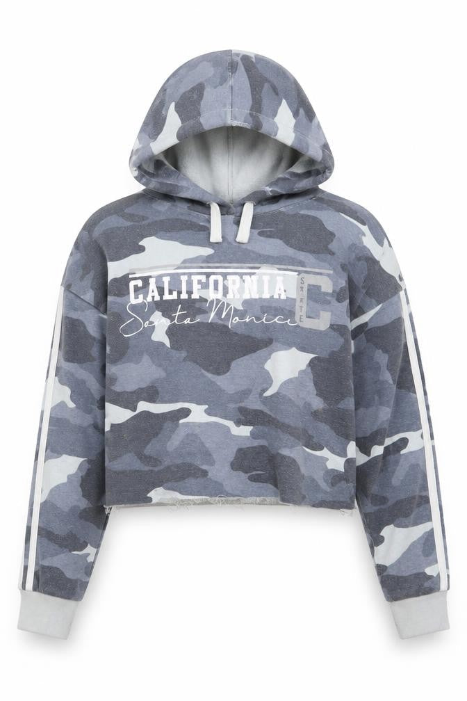 New Look Girls Grey Camouflage  Pullover Hoodie Size 10-11 Years