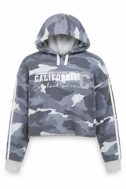New Look Girls Grey Camouflage  Pullover Hoodie Size 10-11 Years