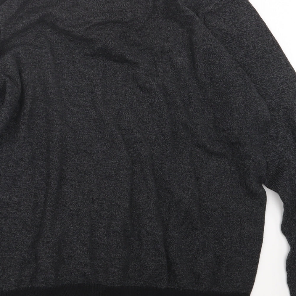 F&F Mens Black  Knit Pullover Jumper Size L