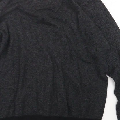 F&F Mens Black  Knit Pullover Jumper Size L