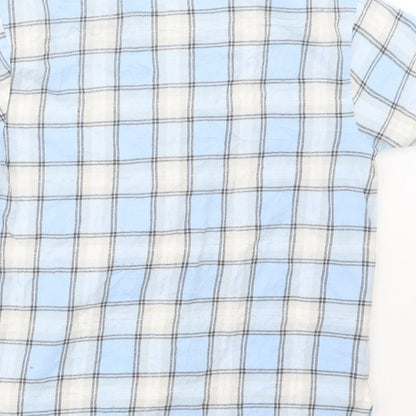 Boux Avenue Womens Blue Check  Top Pyjama Top Size 8