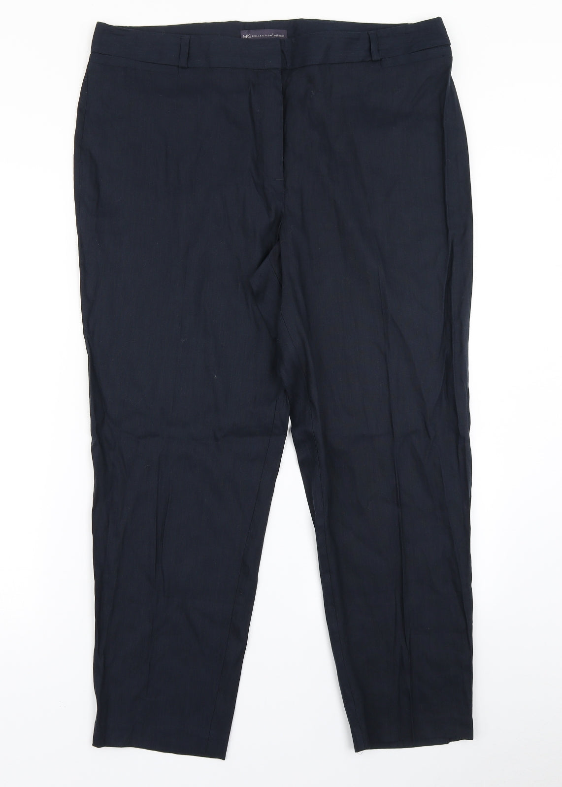 Womens UK Size 16 M&S Collection Regular Fit Dress Pants Blue Trousers