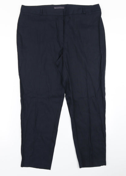 Womens UK Size 16 M&S Collection Regular Fit Dress Pants Blue Trousers