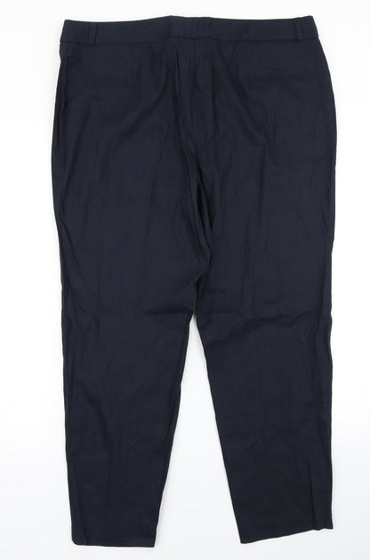 Womens UK Size 16 M&S Collection Regular Fit Dress Pants Blue Trousers