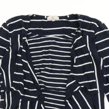CC Womens Blue Striped  Basic T-Shirt Size S  - With cardigan