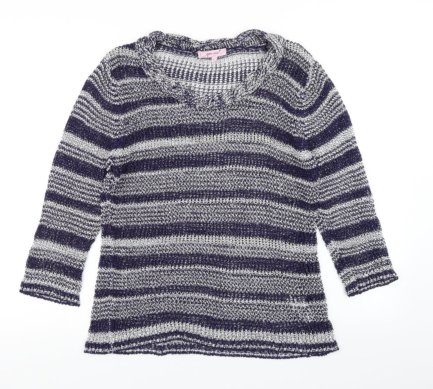 Womens UK Size M Per Una Blue Pullover Jumper