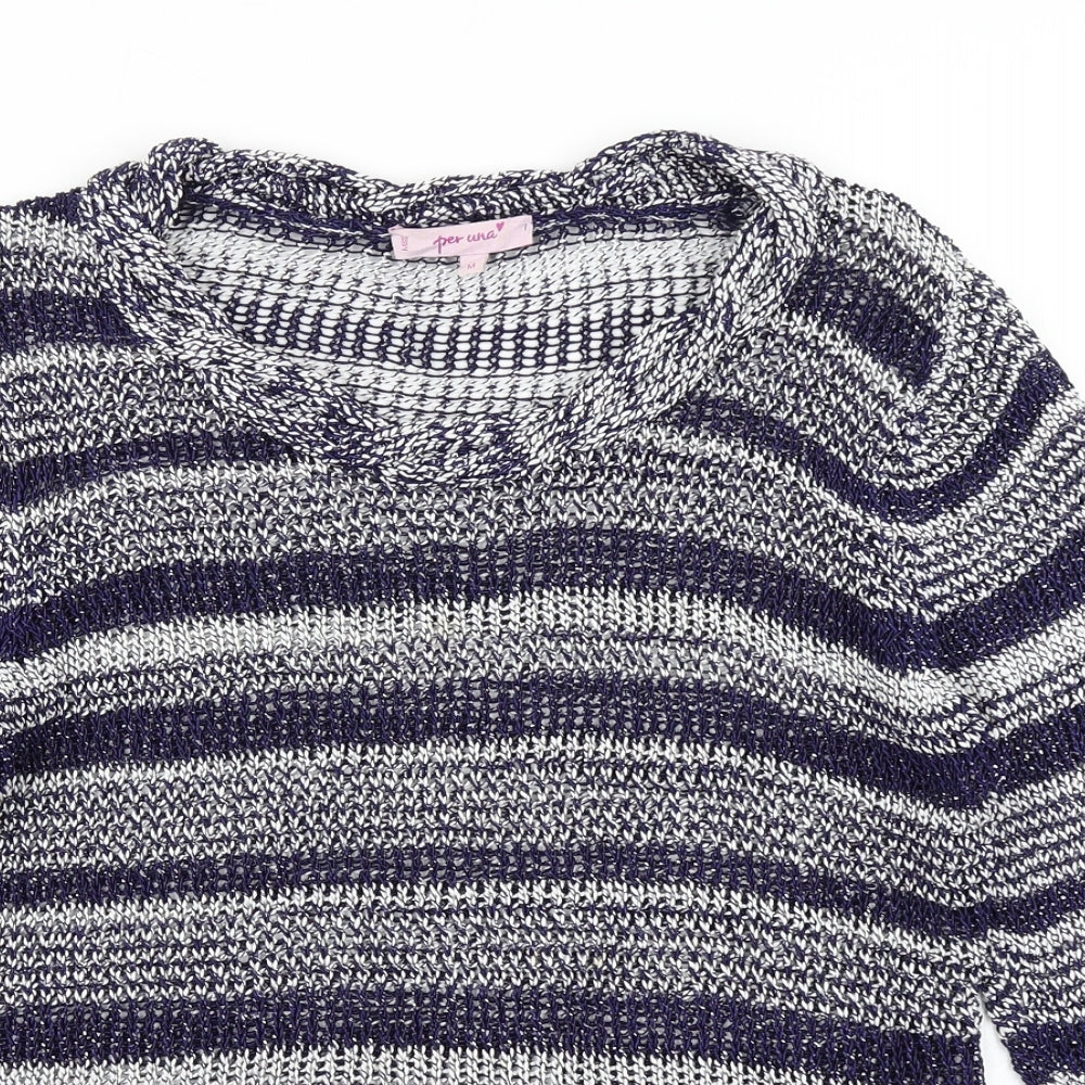 Womens UK Size M Per Una Blue Pullover Jumper