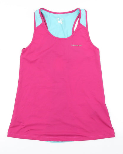 LA Gear Womens Pink Colourblock  Basic Tank Size 8
