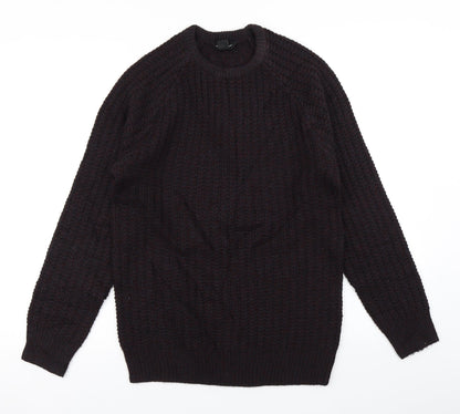 Cedar Wood State Mens Purple  Knit Pullover Jumper Size S