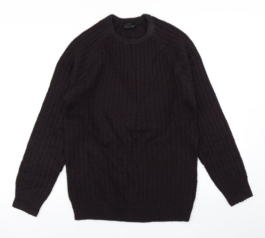 Cedar Wood State Mens Purple  Knit Pullover Jumper Size S