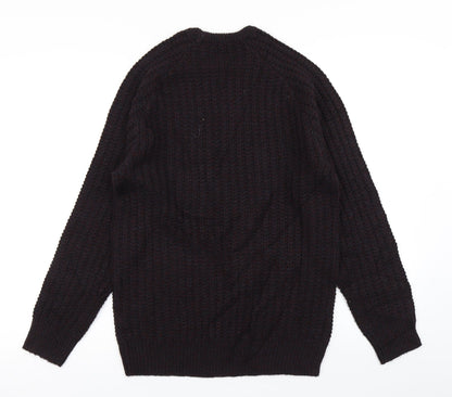 Cedar Wood State Mens Purple  Knit Pullover Jumper Size S