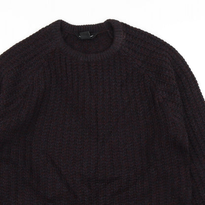 Cedar Wood State Mens Purple  Knit Pullover Jumper Size S