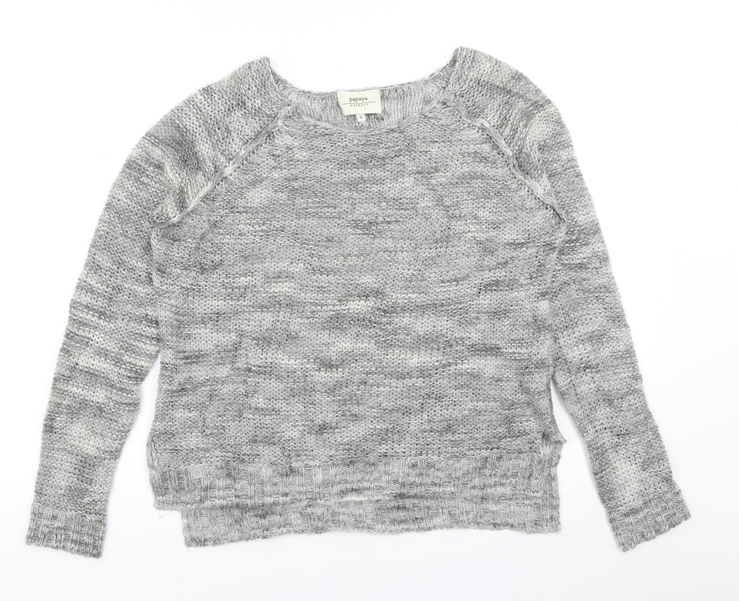 Womens UK Size S Papaya Grey Pullover Jumper