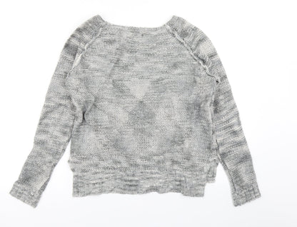 Womens UK Size S Papaya Grey Pullover Jumper