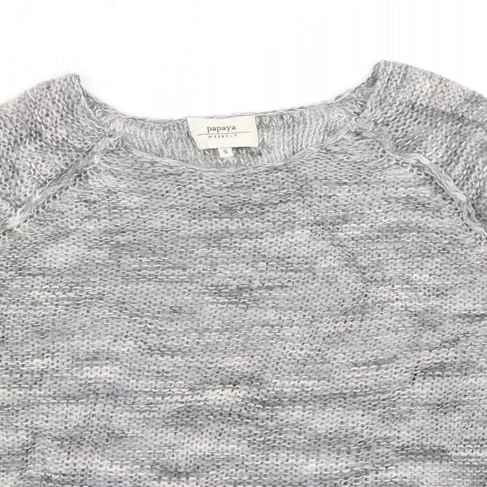 Womens UK Size S Papaya Grey Pullover Jumper