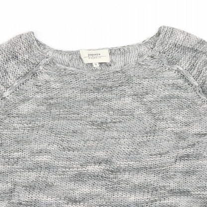 Womens UK Size S Papaya Grey Pullover Jumper