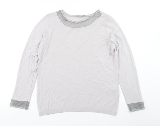Womens UK Size L Maria Bellentani Grey Pullover Jumper